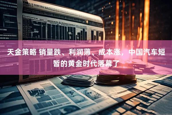 天金策略 销量跌、利润薄、成本涨，中国汽车短暂的黄金时代落幕了