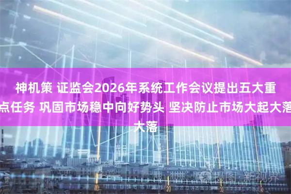 神机策 证监会2026年系统工作会议提出五大重点任务 巩固市场稳中向好势头 坚决防止市场大起大落