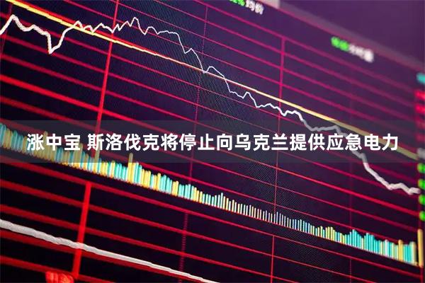 涨中宝 斯洛伐克将停止向乌克兰提供应急电力
