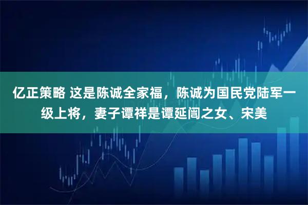 亿正策略 这是陈诚全家福，陈诚为国民党陆军一级上将，妻子谭祥是谭延闿之女、宋美