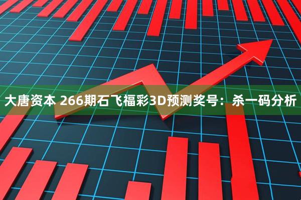 大唐资本 266期石飞福彩3D预测奖号：杀一码分析